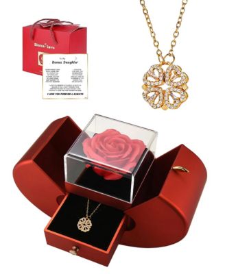 Preserved Rose Necklace Daughter Gift