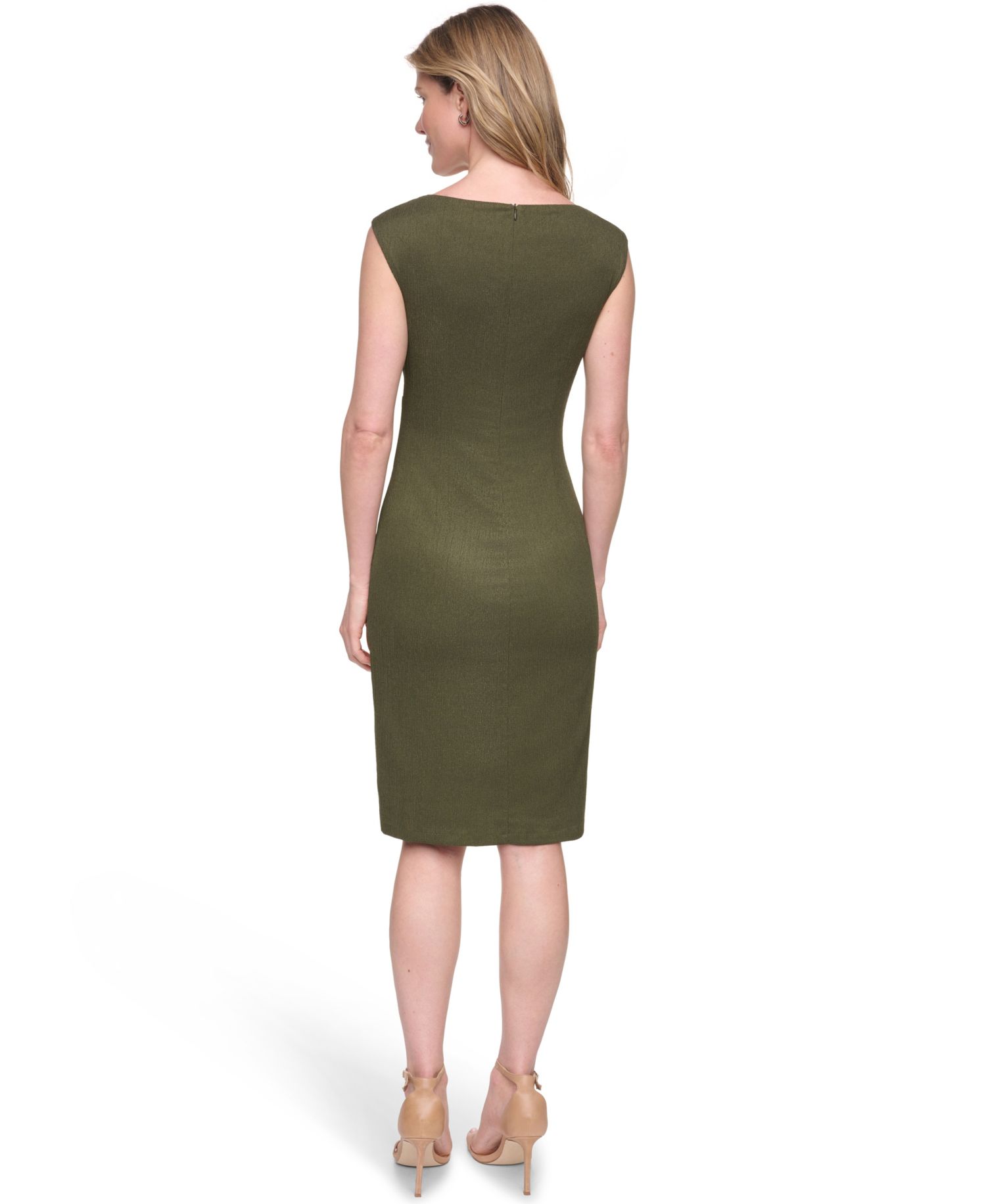 Women's Crinkle Knit Sheath Dress