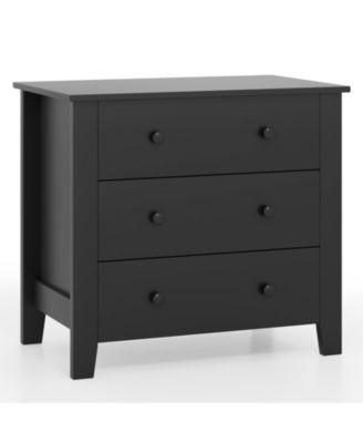 Wide Three Drawer Dresser Modern Storage Organizer