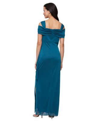 alex evenings cowl neck dress Alex Evenings Plus Size Embellished Cold-Shoulder Gown