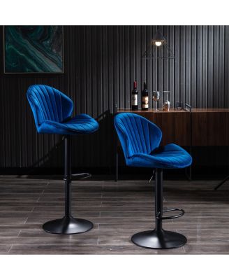 Adjustable Counter Height Bar Stools Set of 2 with Back and Footrest