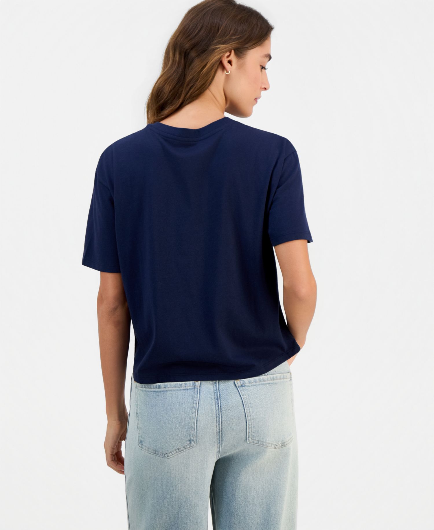 Juniors' New York Skyline Graphic Crop Tee