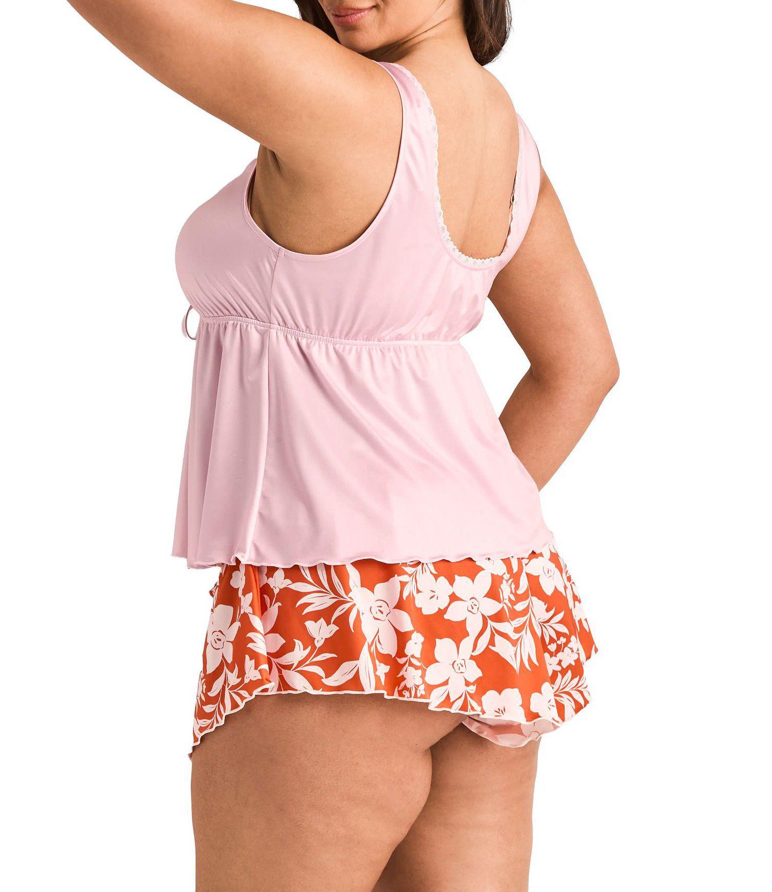 Plus Size Lavern Pajama Tank Top and Shorts Set
