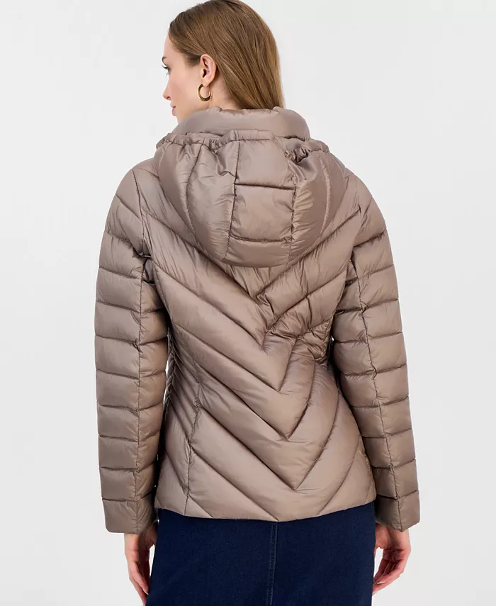 Women's Hooded Packable Puffer Coat - thumbnail 6
