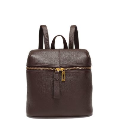 Sutton Small Pebbled Leather Backpack Purse Top Handle Zipper Closure Travel Casual Bag for Women