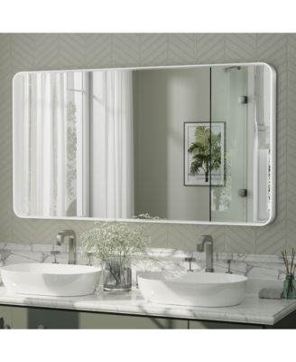 55" x 30" High-Strength Tempered Glass and Aluminum Alloy Framed Wall Decor Bathroom Vanity Mirror