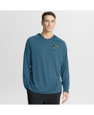 Men's Teal San Jose Sharks Authentic Pro Rink Raglan Hoodie