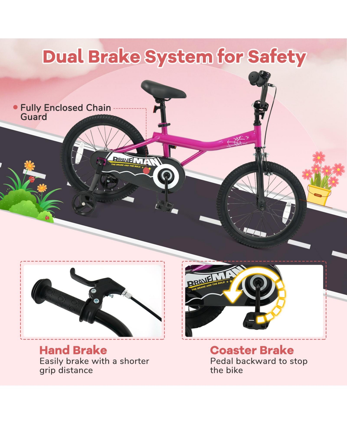 Slickblue Toddler Easy-Learn Bike with Detachable Training Wheels