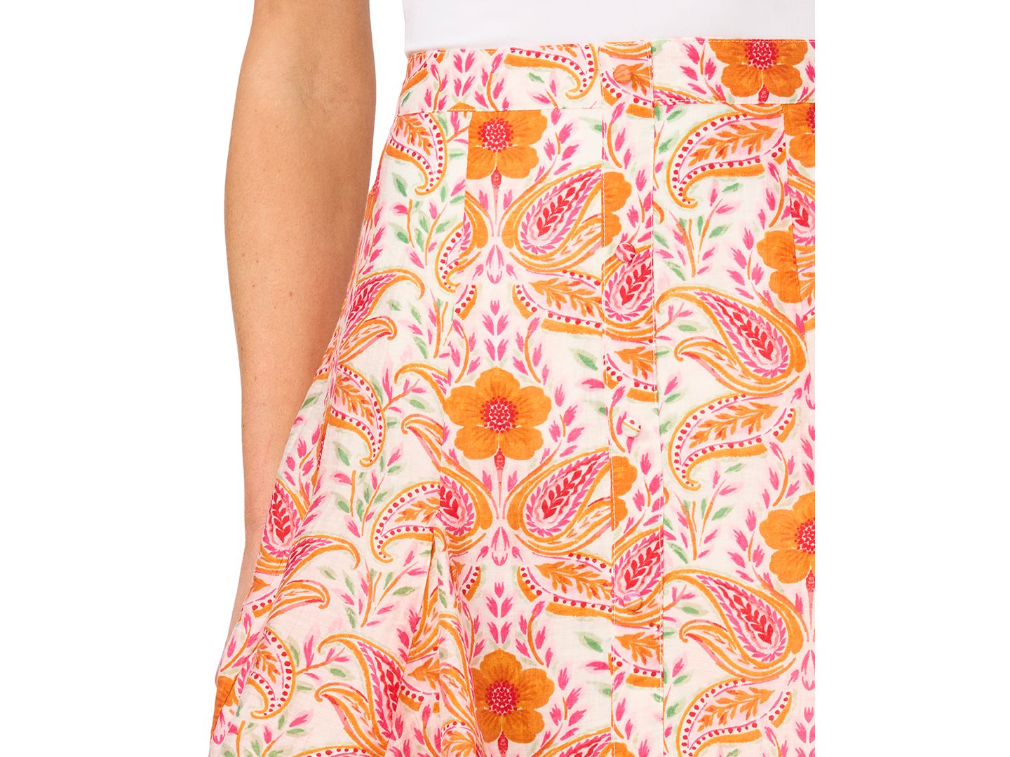 Женская юбка CeCe Paisley Button-Front Mini, цвет: Слоновая кость — фото 2