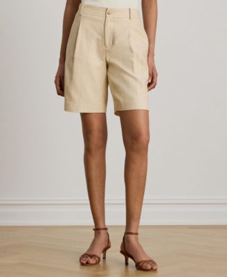 Women's High-Rise Pleated Bermuda Shorts