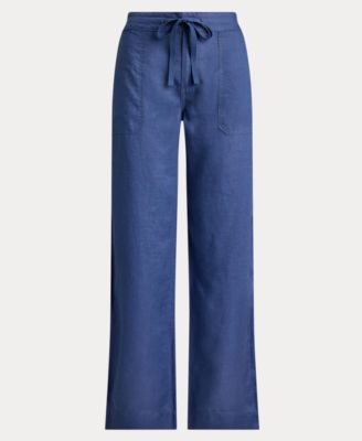 lauren ralph lauren linen dress pants Linen-Blend Wide-Leg Pant