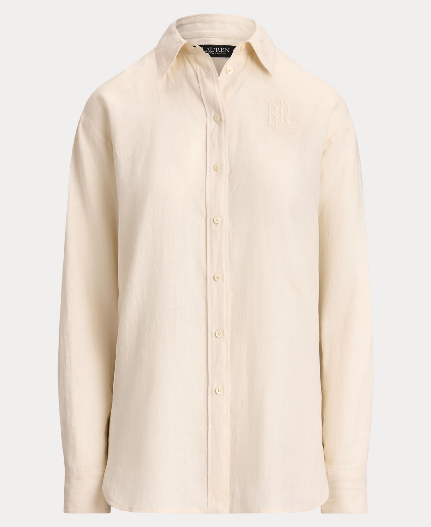 Women's Buttoned Placket Long-Sleeve Linen Shirt
