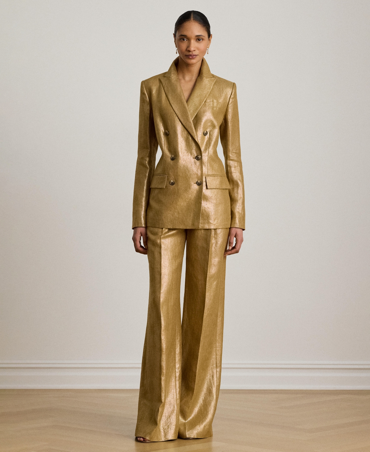 Lauren Ralph Women's Foiled Peak Lapels Long-Sleeve Blazer