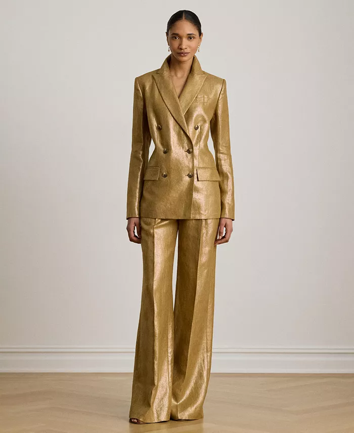 Women's Foiled Peak Lapels Long-Sleeve Blazer - thumbnail 2