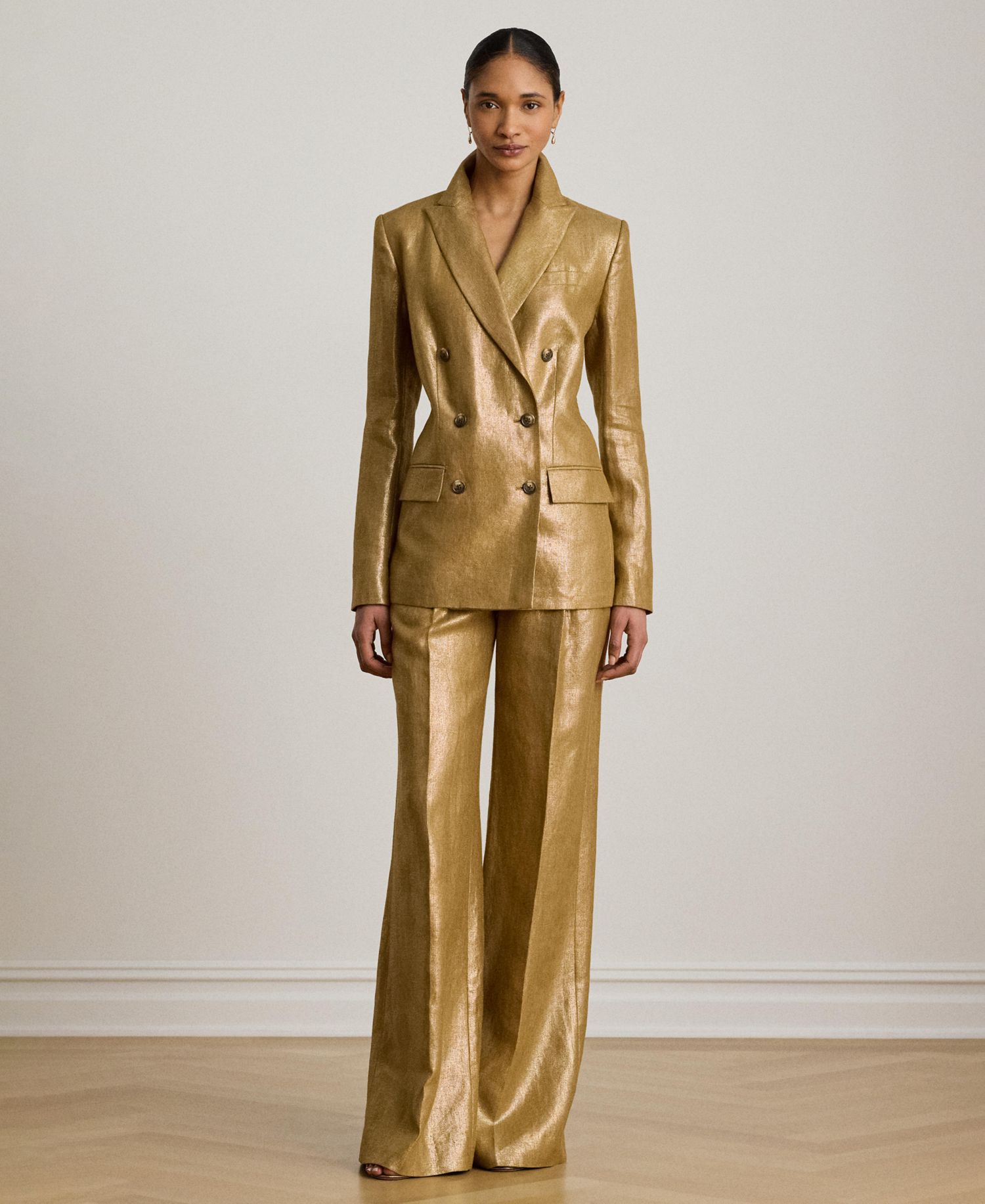 Women's Foiled Peak Lapels Long-Sleeve Blazer