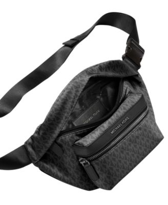 Brand New Michael Kors Black Zippered Belt Bag Fanny Pack w/ Silver Tone Accents Michael Kors MK Signature Black Fanny Pack Belt Bag Womens  main image 3