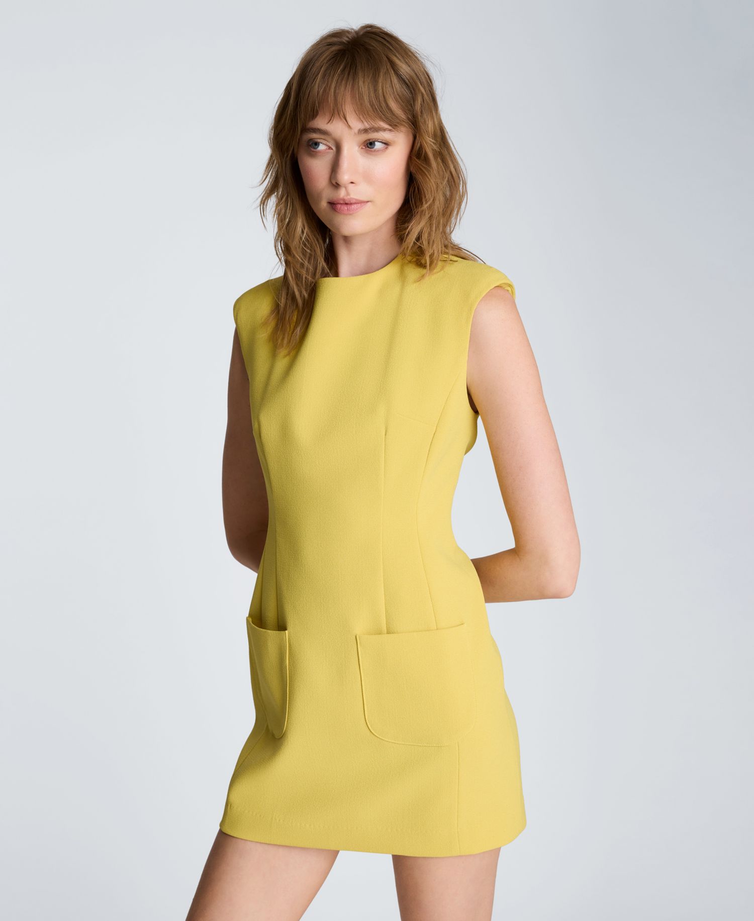 Women's Sleeveless Crewneck Suit Mini Dress