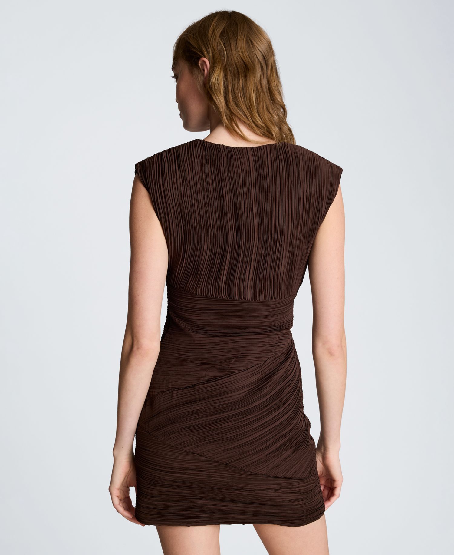 Women's V-Neck Ruched Mini Dress