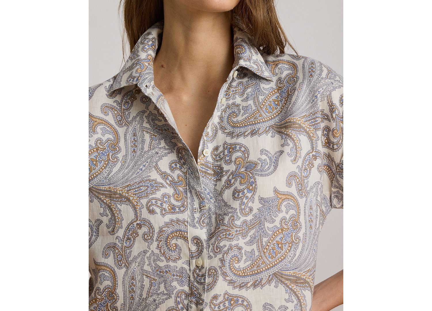 Petite Paisley Short-Sleeve Shirt