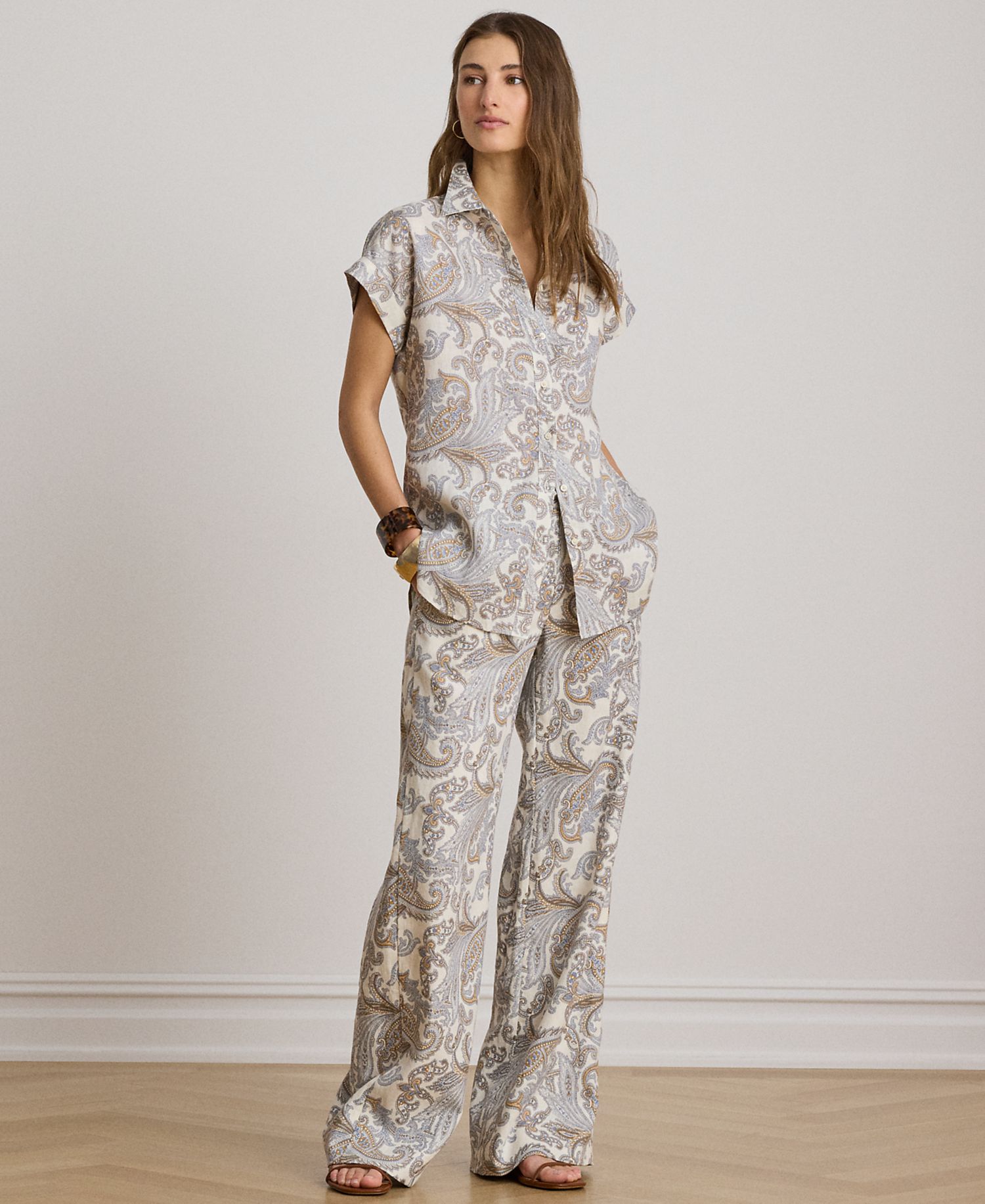 Petite Paisley Short-Sleeve Shirt