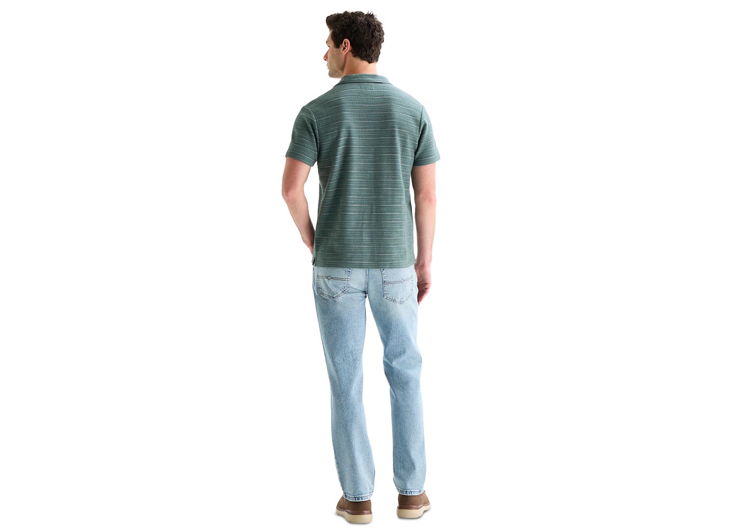 Men's Jacquard Striped Polo Shirt