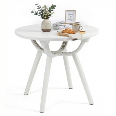 Outdoor Side Table 20'' Round Storage Side Table Weather-Resistant End Table