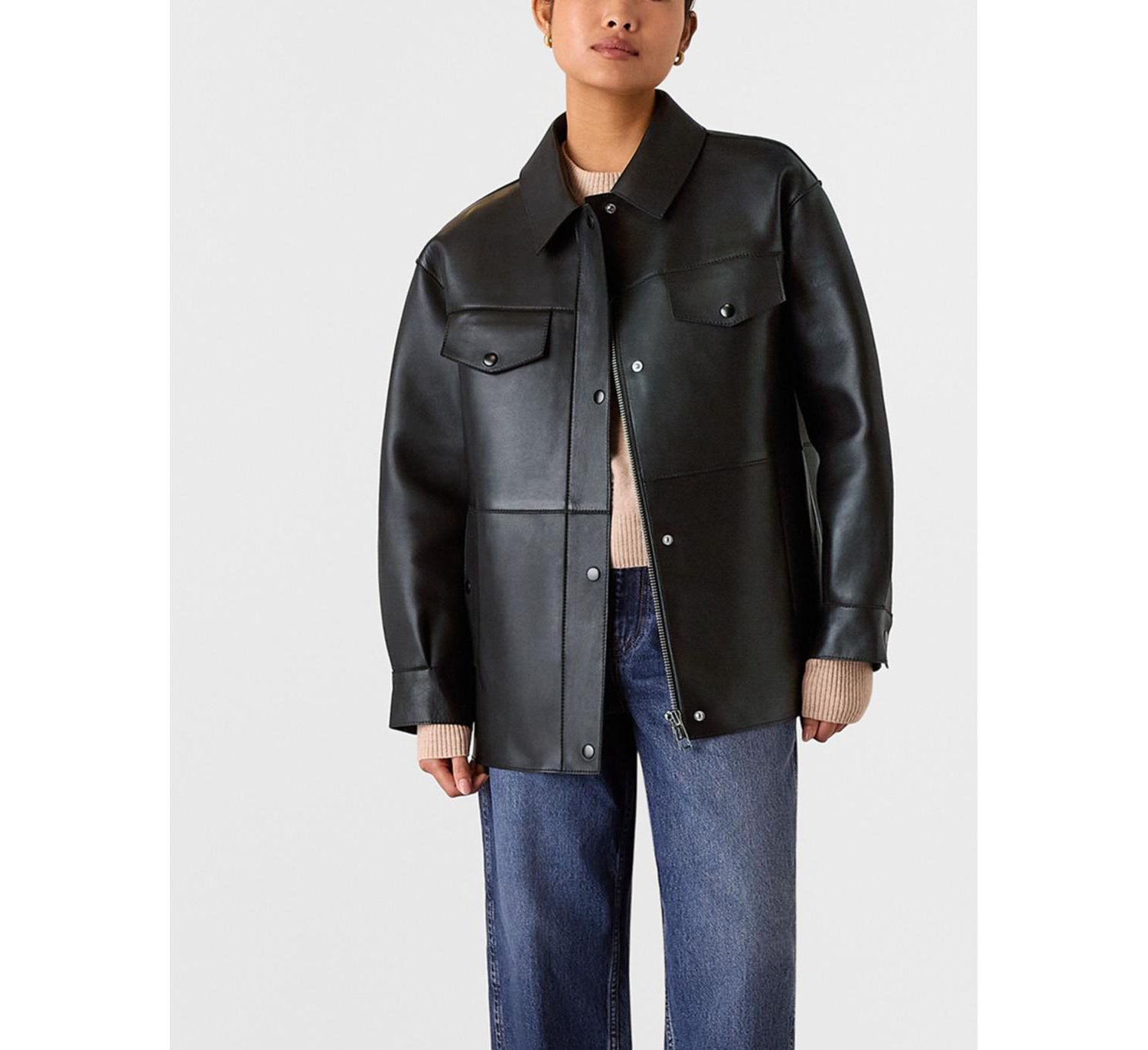 Women's Clean Bonded Leather Jacket