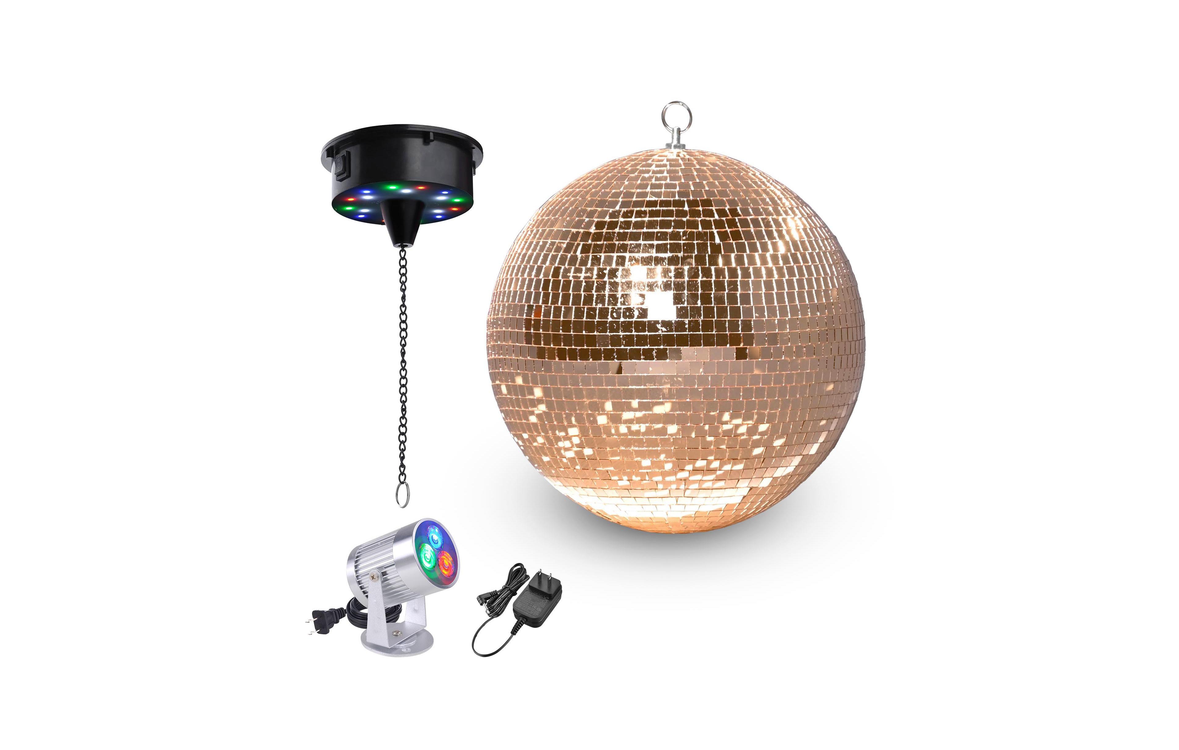 Yescom 12" Large Disco Ball with Motor and Light 6RPM Rotator And 3W Rgb Spotlight for 70s 80s Party Dj Bands Club Wedding Event Studio