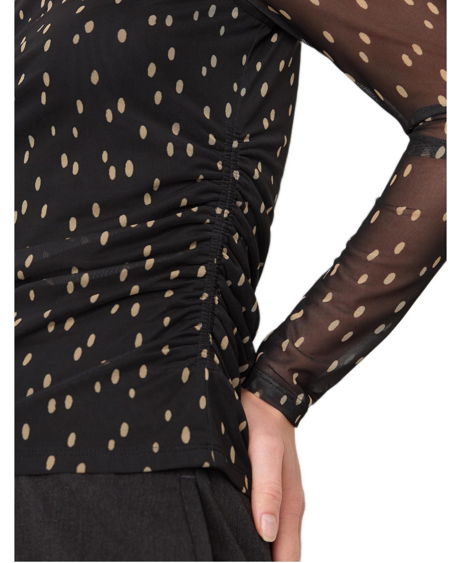 Women's Spot Print Mesh Jersey Top