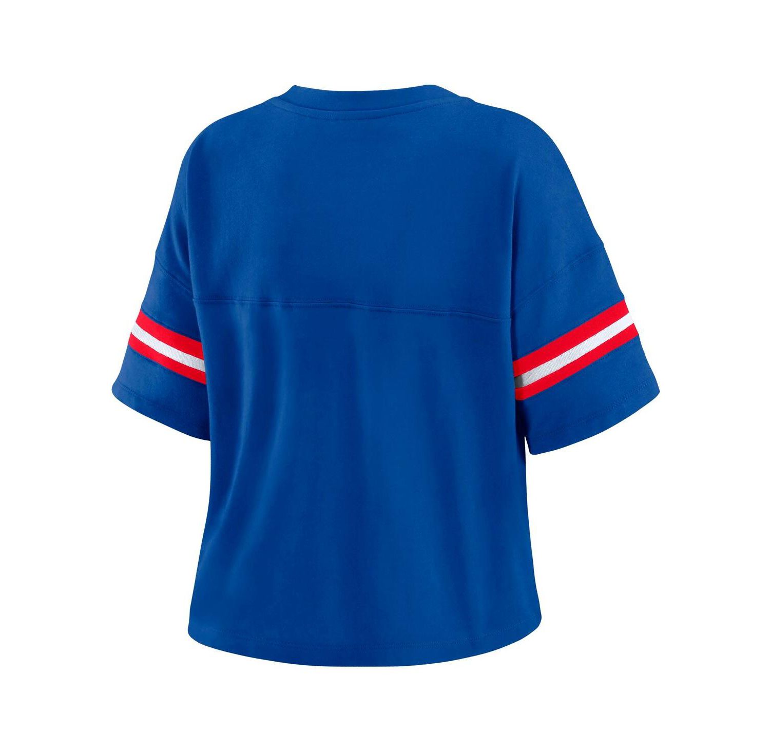 Women's Royal Philadelphia 76ers Plus Size Color Block Boxy V-Neck T-Shirt