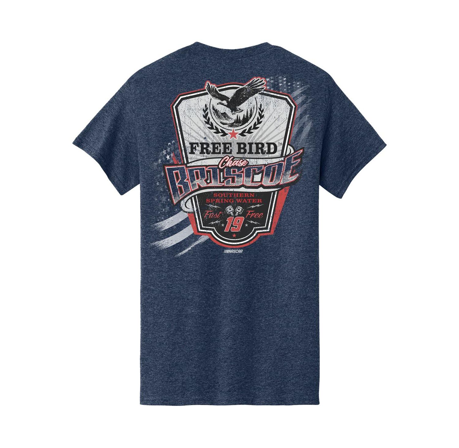 Men's Heather Navy Chase Briscoe 19 Free Bird Southern Spring Water Car T-Shirt