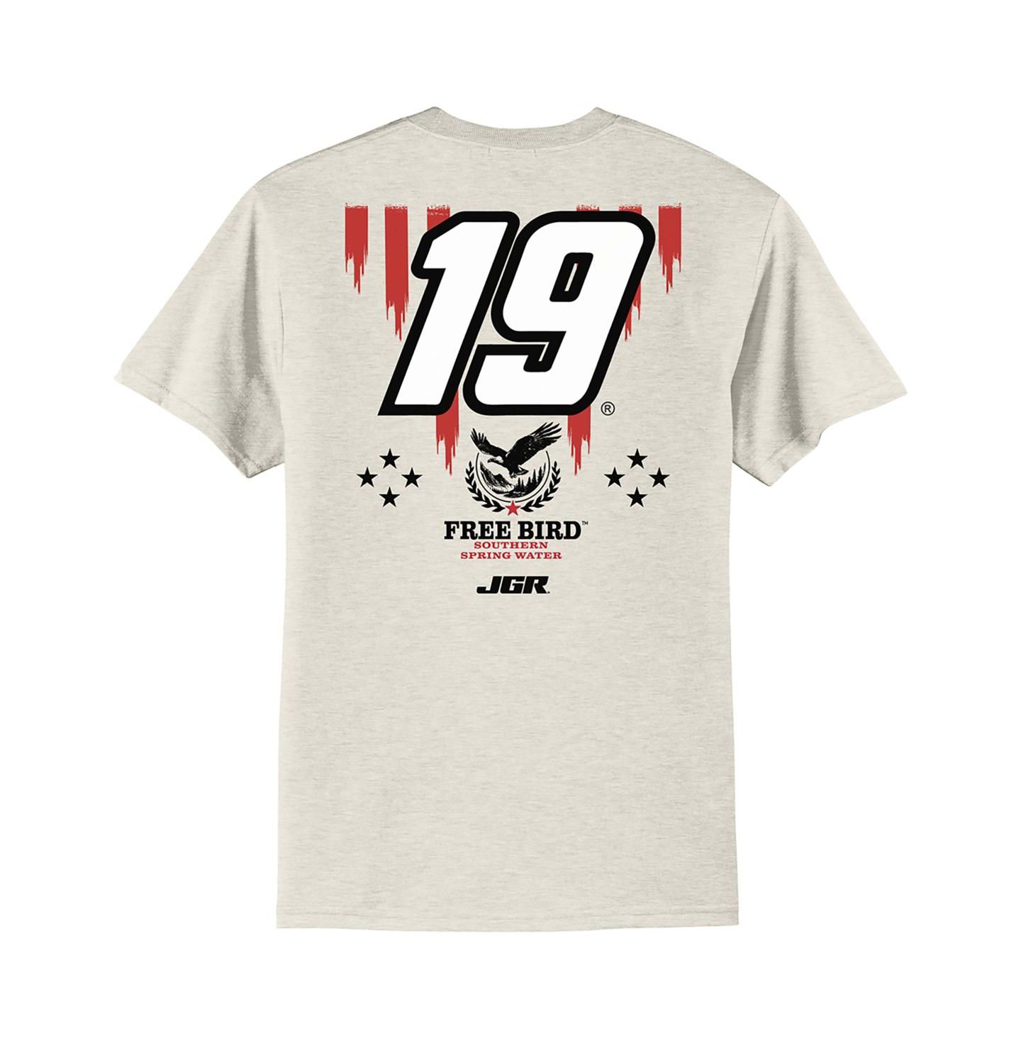 Мужская футболка Joe Gibbs Racing Team Collection Oatmeal Chase Briscoe 19 Free Bird Southern Spring Water Car — фото 3