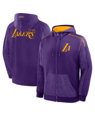 Men's Purple Los Angeles Lakers Back Door Cut Play Defender Full-Zip Hoodie