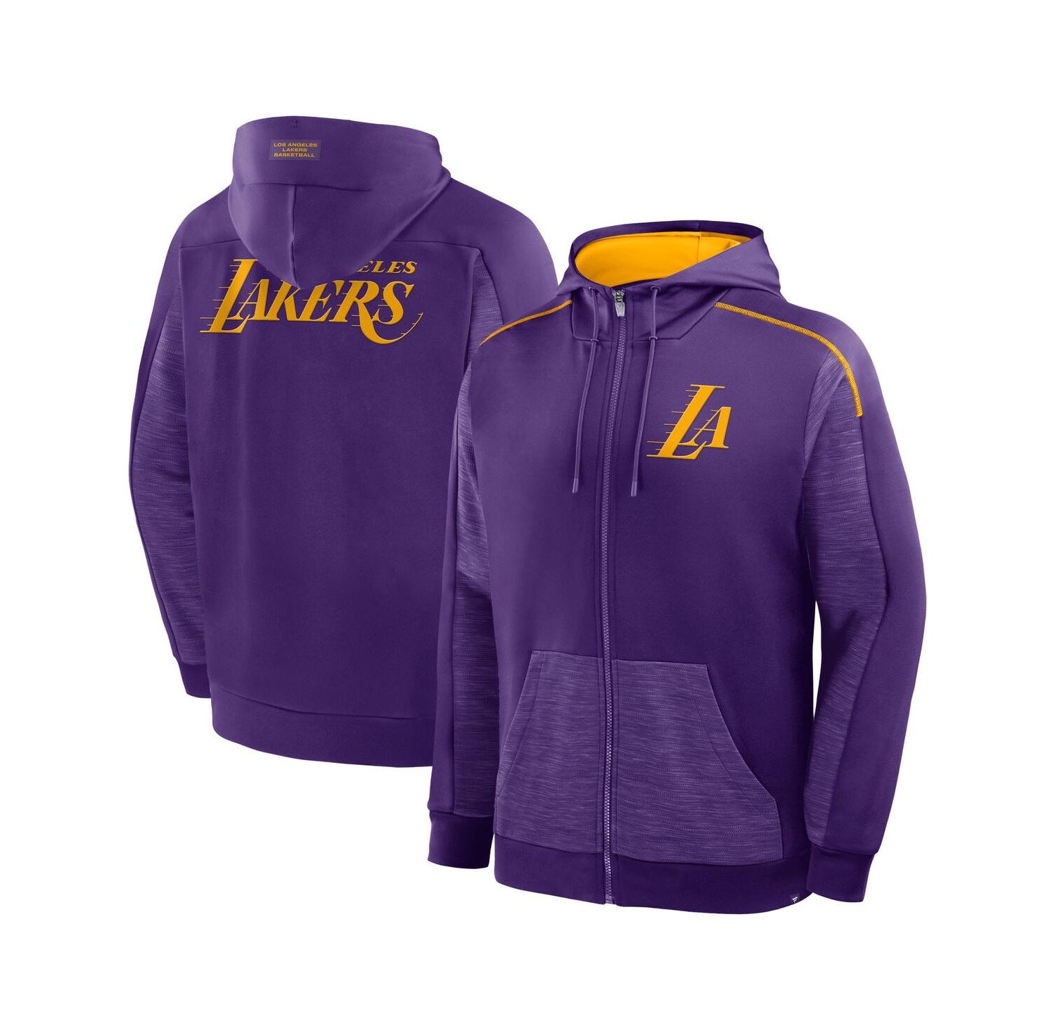 Men's Purple Los Angeles Lakers Back Door Cut Play Defender Full-Zip Hoodie