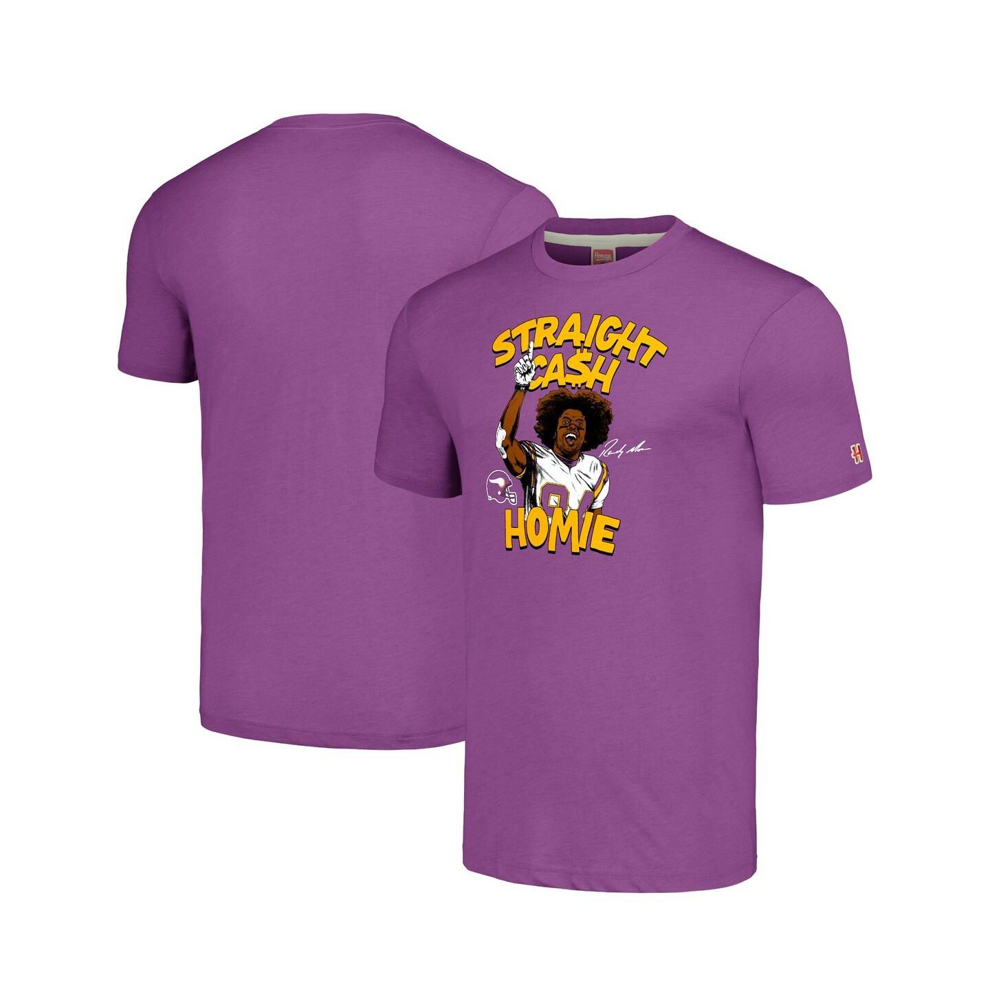 Футболка Homage Randy Moss Heathered Purple Minnesota Vikings Caricature Retired Player Tri-Blend — фото 1