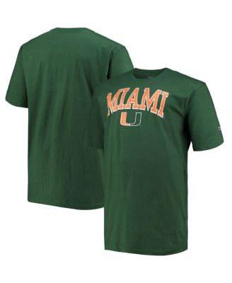 Men's Green Miami Hurricanes Big & Tall Arch Over Wordmark T-Shirt