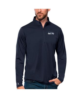 Men's College Navy Seattle Seahawks Tribute Quarter-Zip Lightweight Pullover