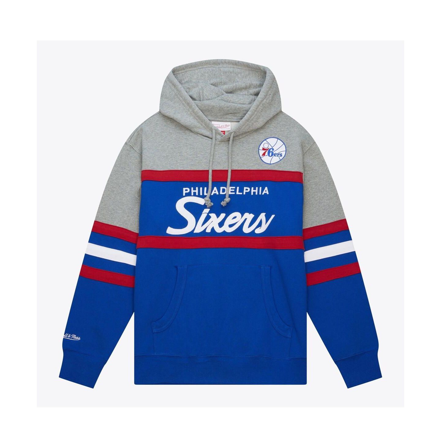 Мужское худи Mitchell & Ness Royal Philadelphia 76ers Fleece Head Coach — фото 1