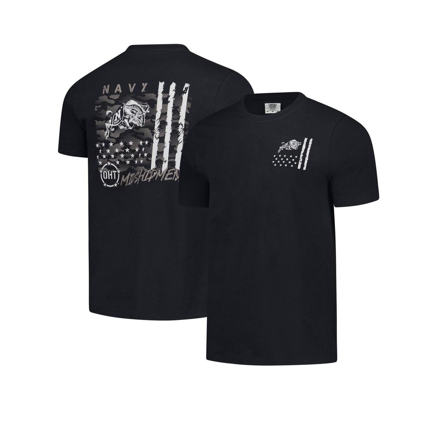 Men's Black Navy Midshipmen Comfort Colors OHT Camo Overlay T-Shirt