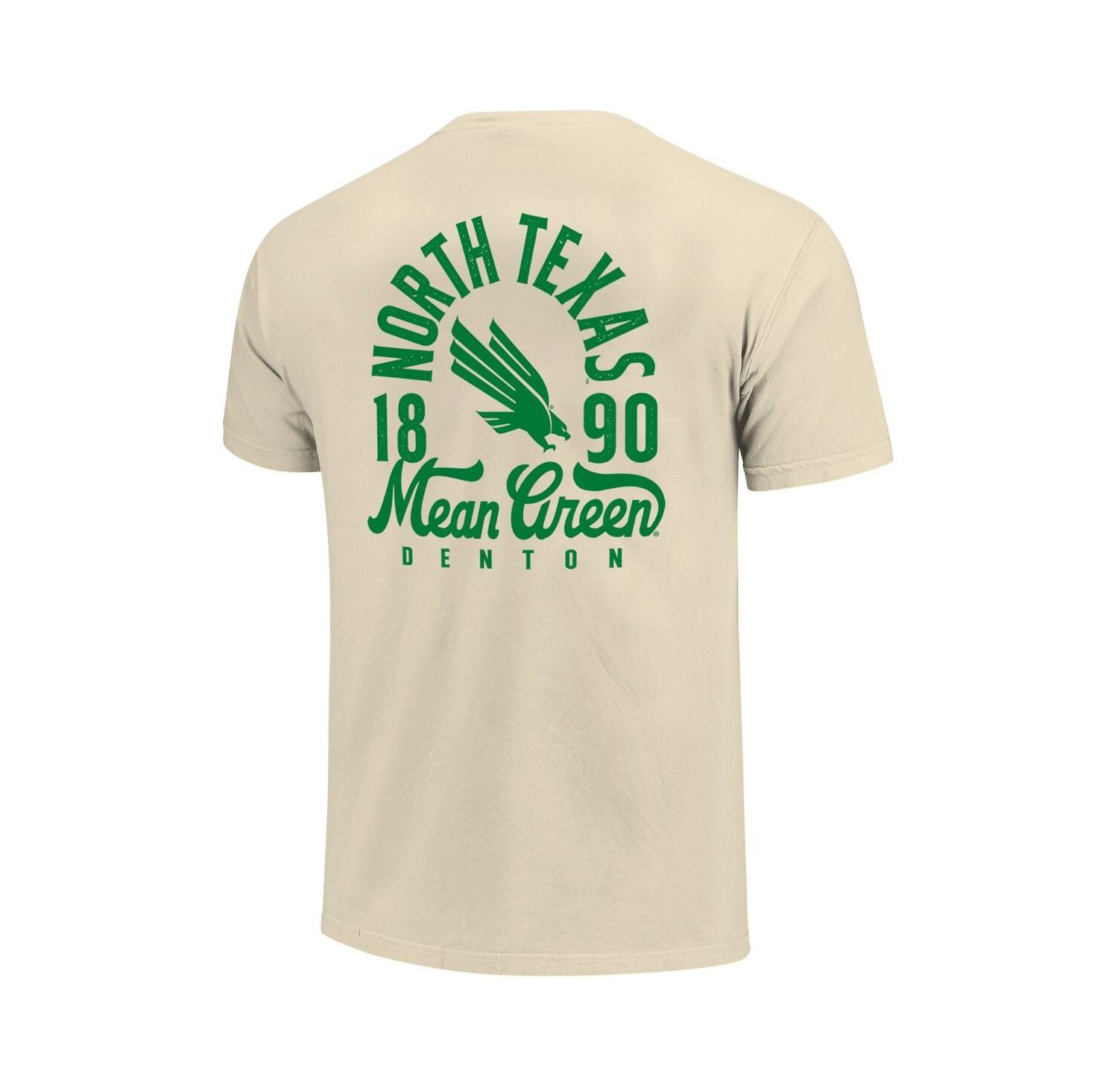 Men's Cream North Texas Mean Green Comfort Colors Mascot Overlay T-Shirt
