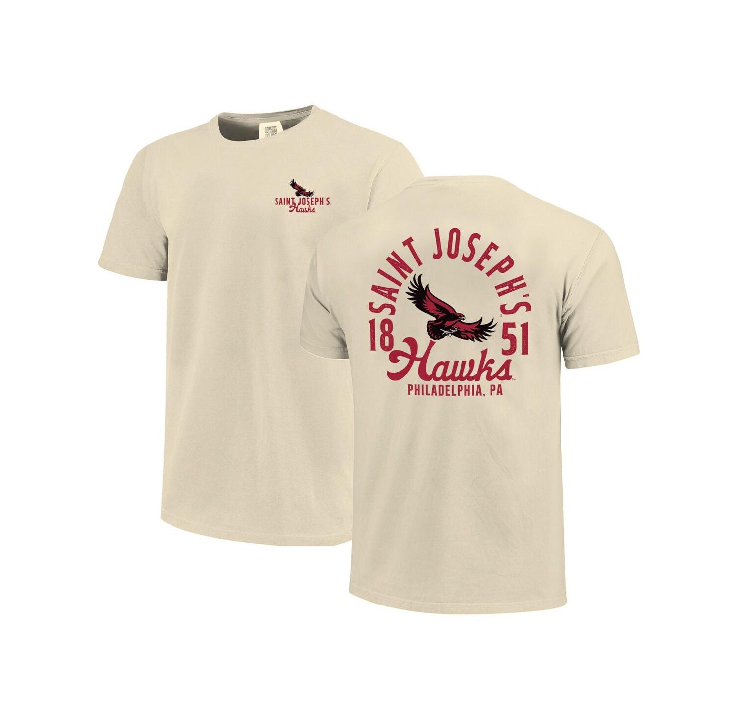 Men's Cream Saint Joseph's Hawks Comfort Colors Mascot Overlay T-Shirt