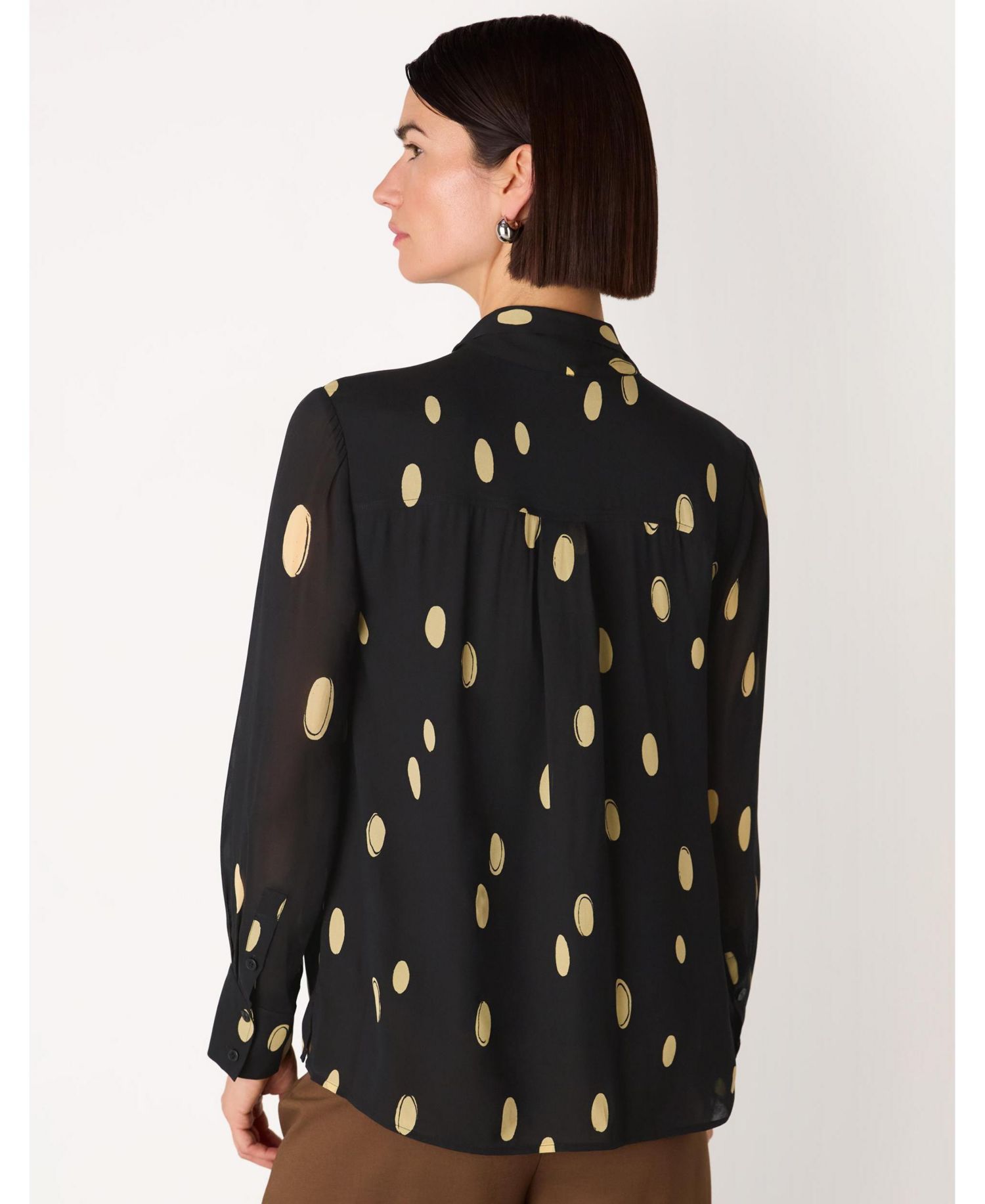 Women's Oval Spot Frill Blouse
