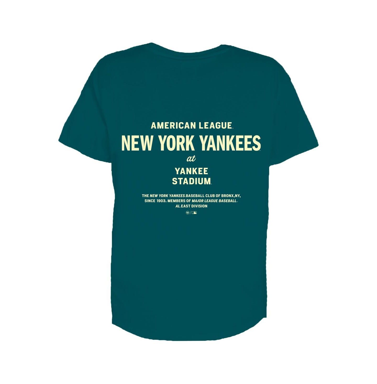 Женская футболка '47 Brand Teal New York Yankees Plus Size Leon City Cropped — фото 3