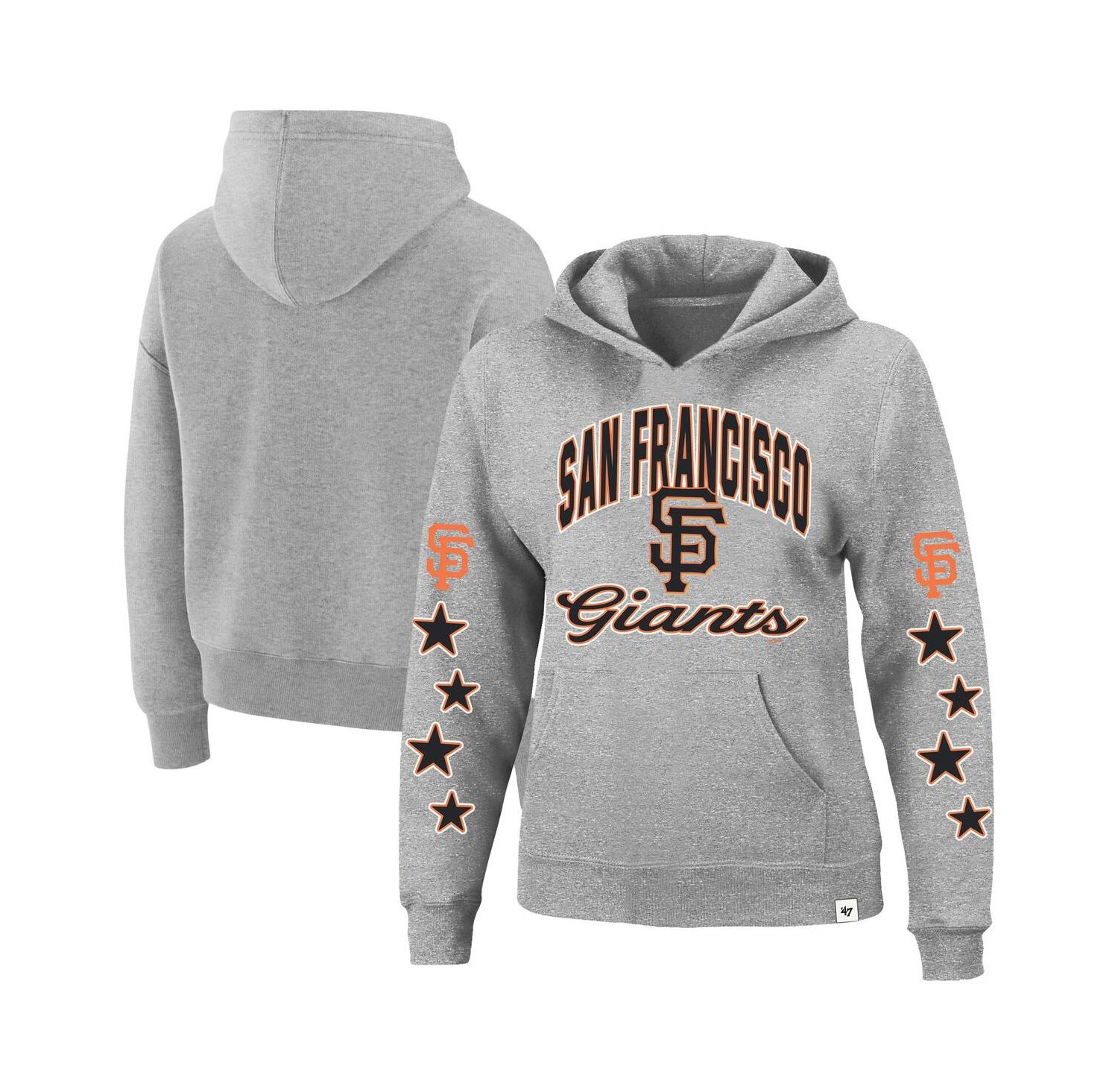Women's Heather Gray San Francisco Giants Plus Size Starry Eye Hoodie