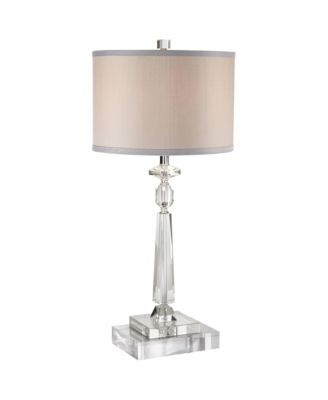 Aline Traditional Table Lamp with Square Riser 28 Inches High Shade for Bedroom Living Room Bedside Nightstand Office Kids