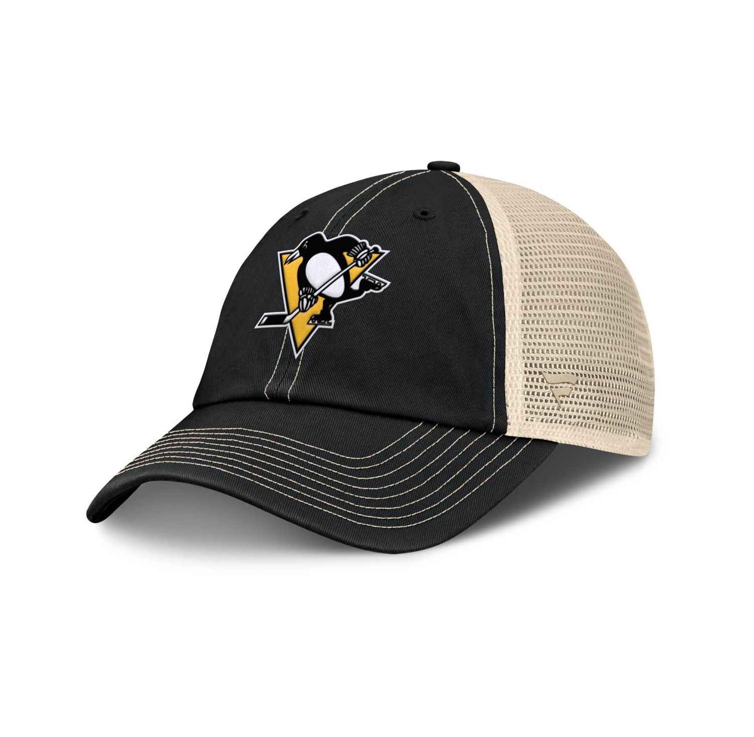 Men's Black/Natural Pittsburgh Penguins Rival Trucker Adjustable Hat