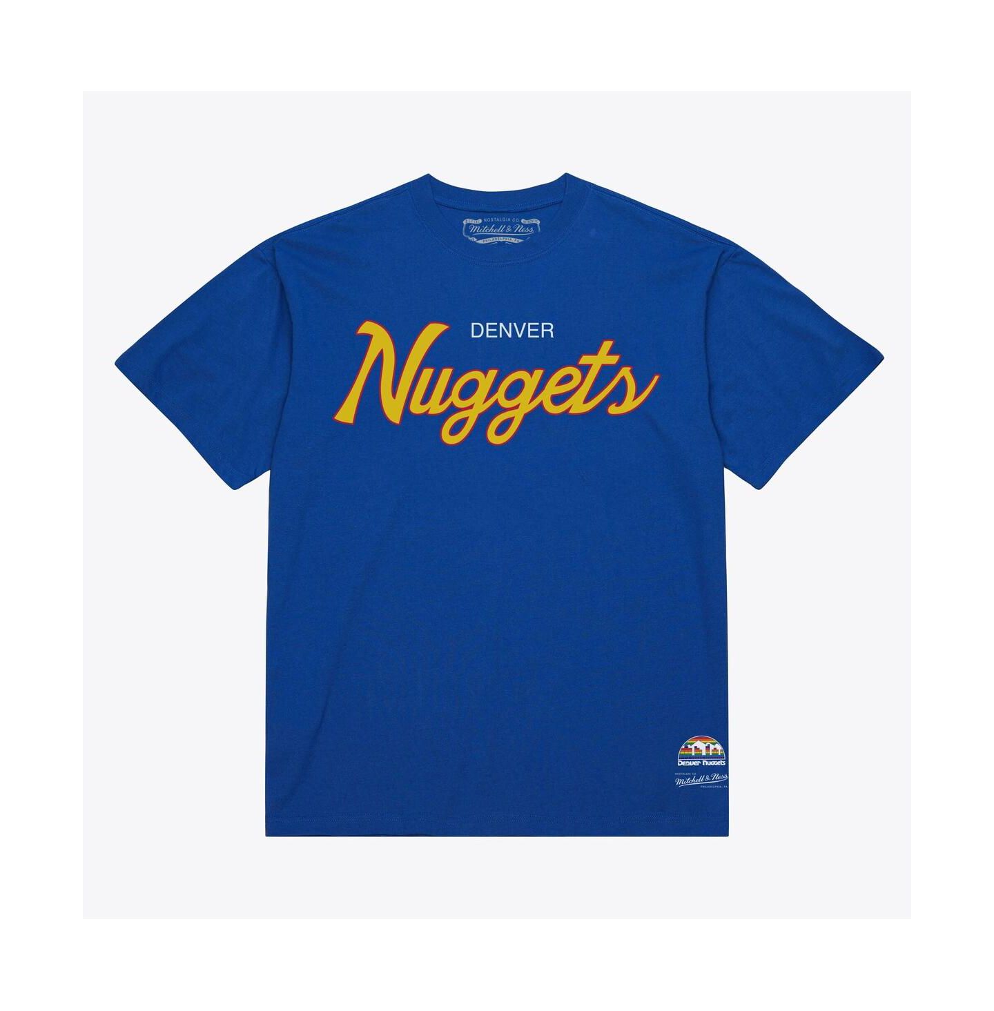 Мужская футболка Mitchell & Ness Royal Denver Nuggets Vintage Wordmark — фото 1