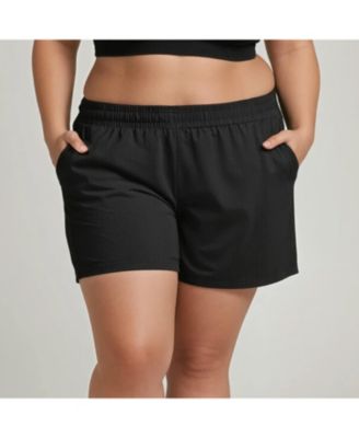 Women's Plus Size Classic Fit Swim Shorts With Panty