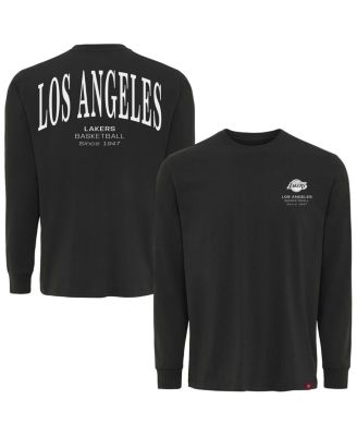 Men's and Women's Adult Anthracite Los Angeles Lakers Athletic Club Collection Sherwood Relaxed Fit Premium Long-Sleeve T-Shirt