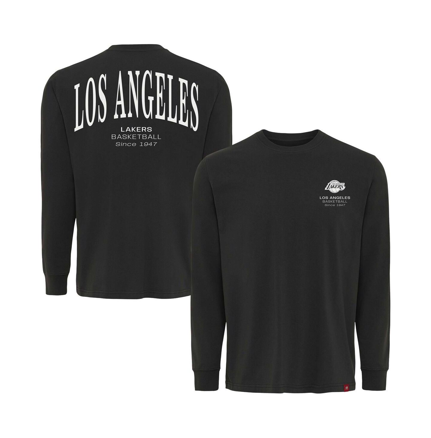 Футболка Sportiqe Adult Anthracite Los Angeles Lakers Athletic Club Collection Sherwood Relaxed Fit Premium Long-Sleeve — фото 1